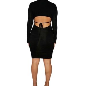 Naked Wardrobe Ruched Open Back Dress Size S